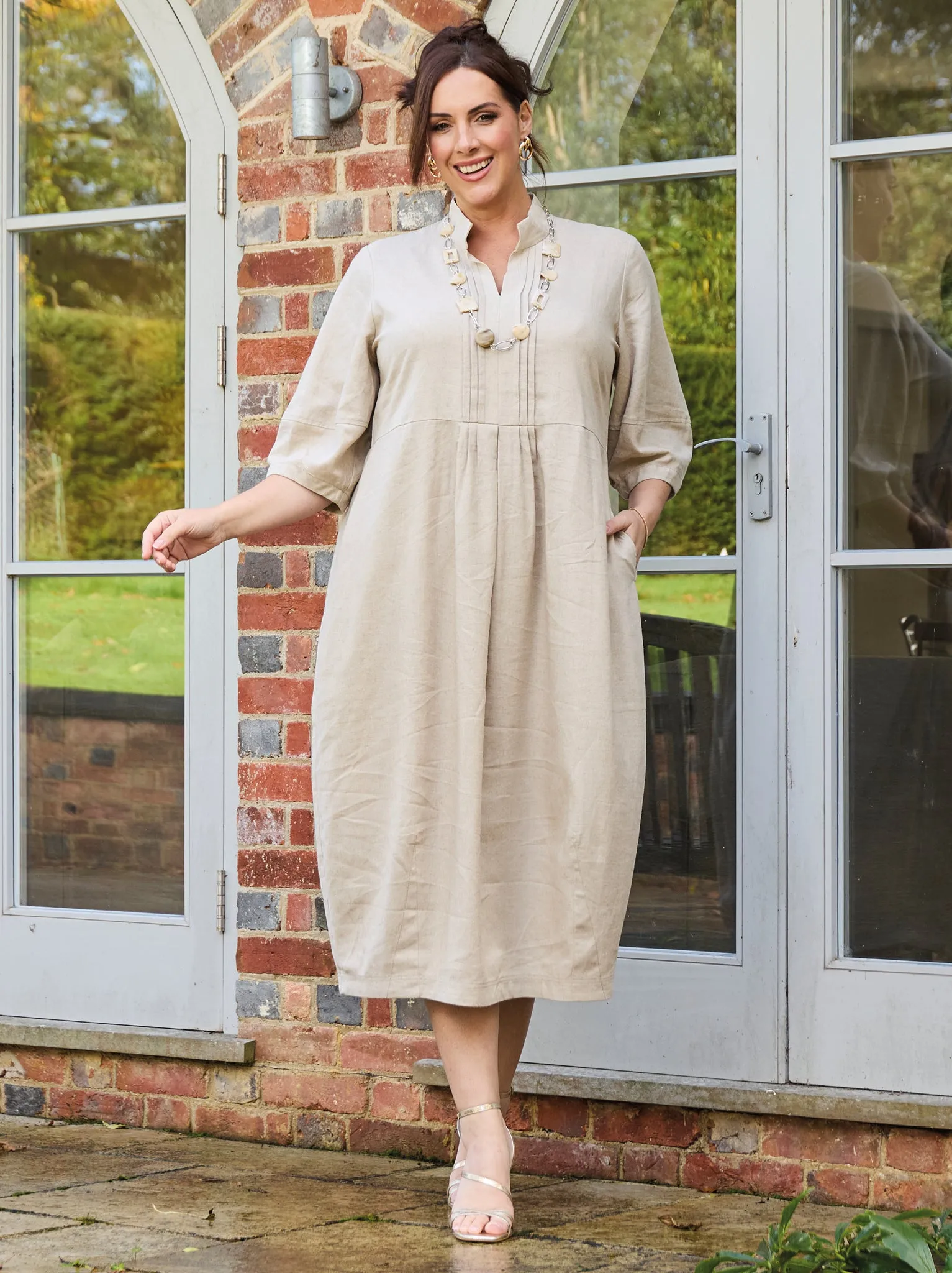 Noa by NOEN Linen Dress - Natural Office Smart