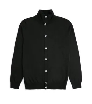 HighDensityWeave DoubleLayered Fabric Trunk Stratton Merino Cardigan: Olive