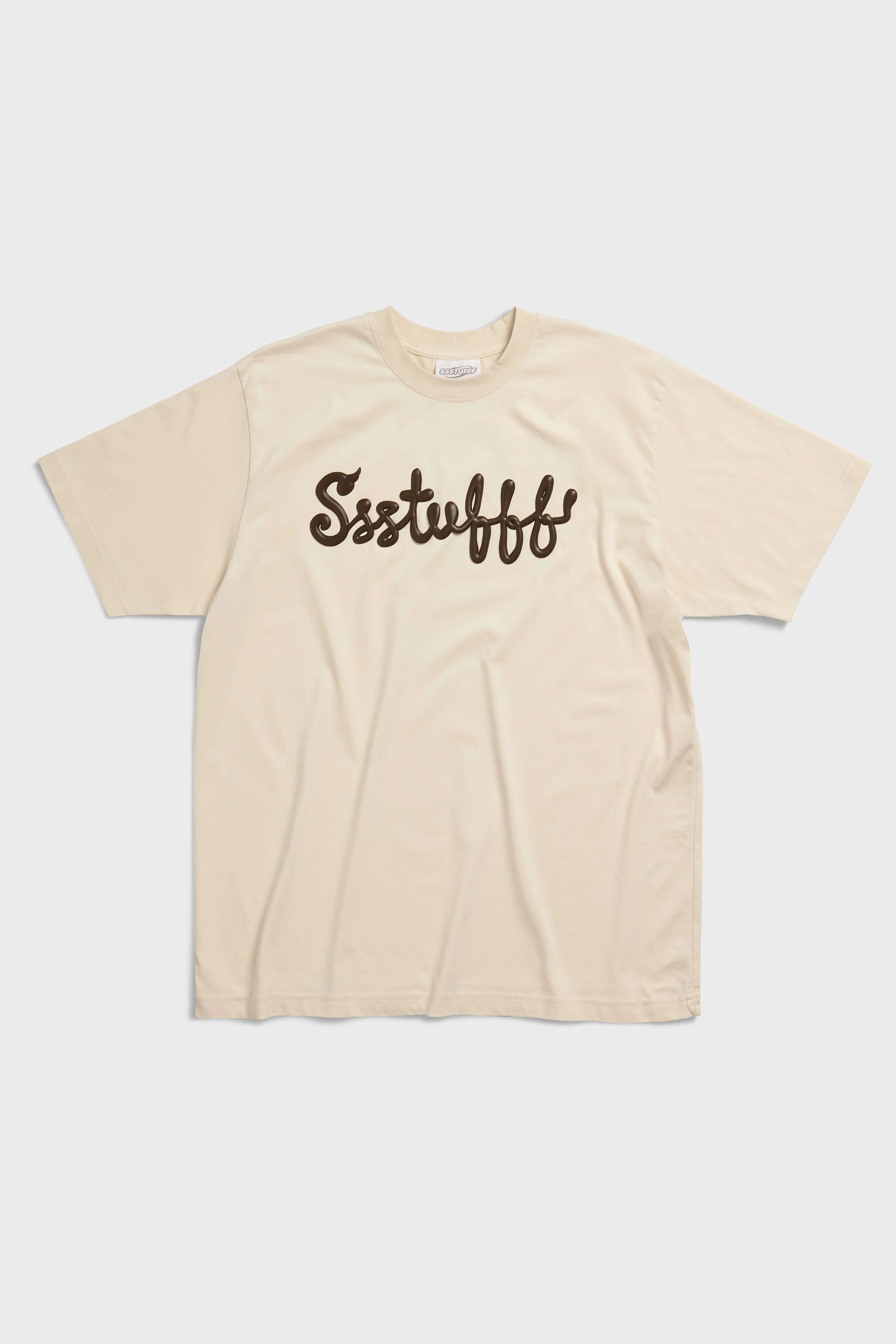 Cool Layering Cream Letters Logo Tee