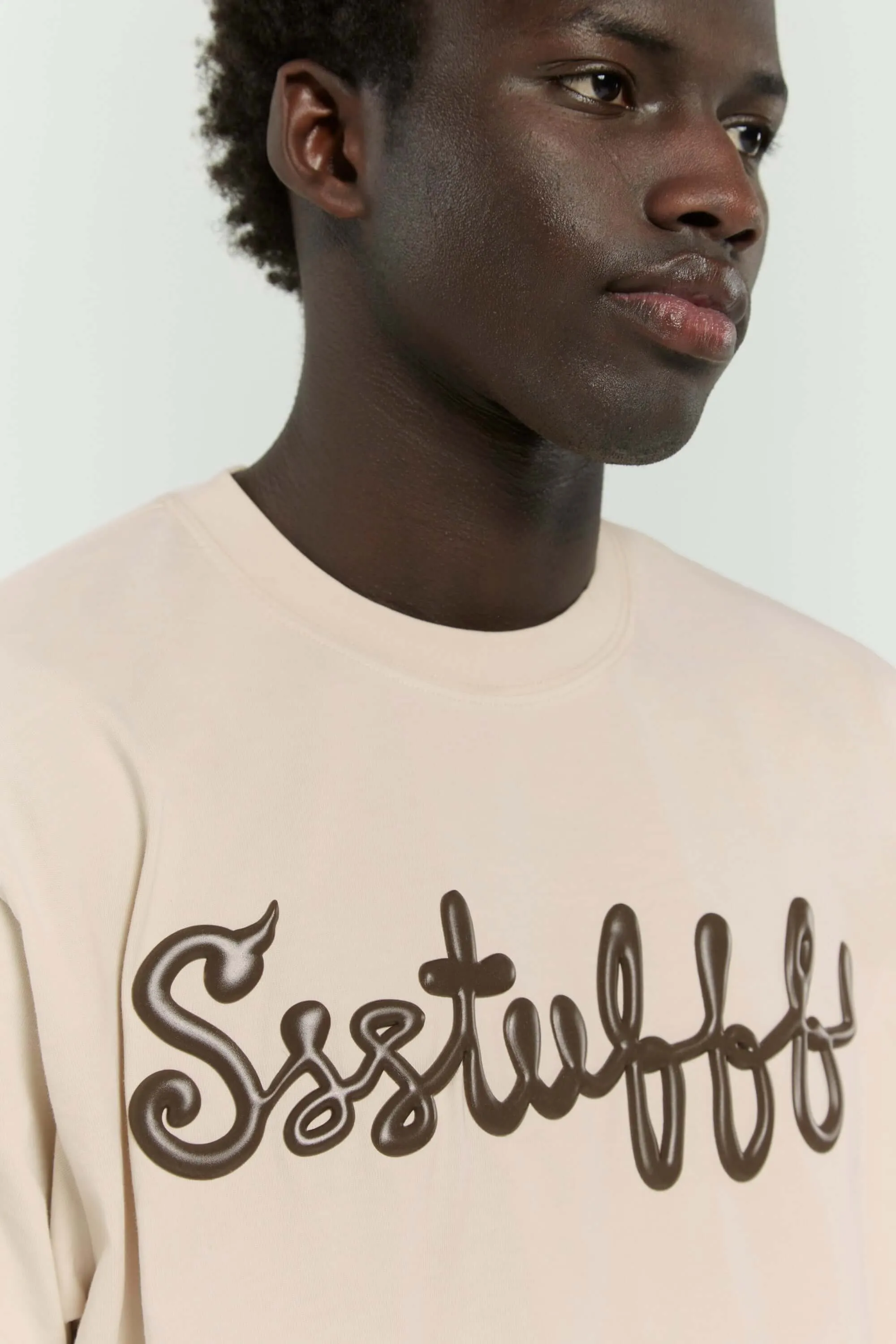 Essential layering piece Cozy Fit Wear Cream Letters Logo Tee