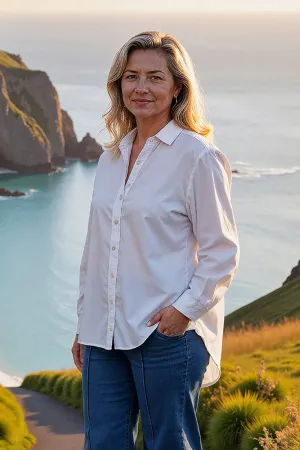 Sam Cotton Poplin Shirt in White OdorResistantTechnology