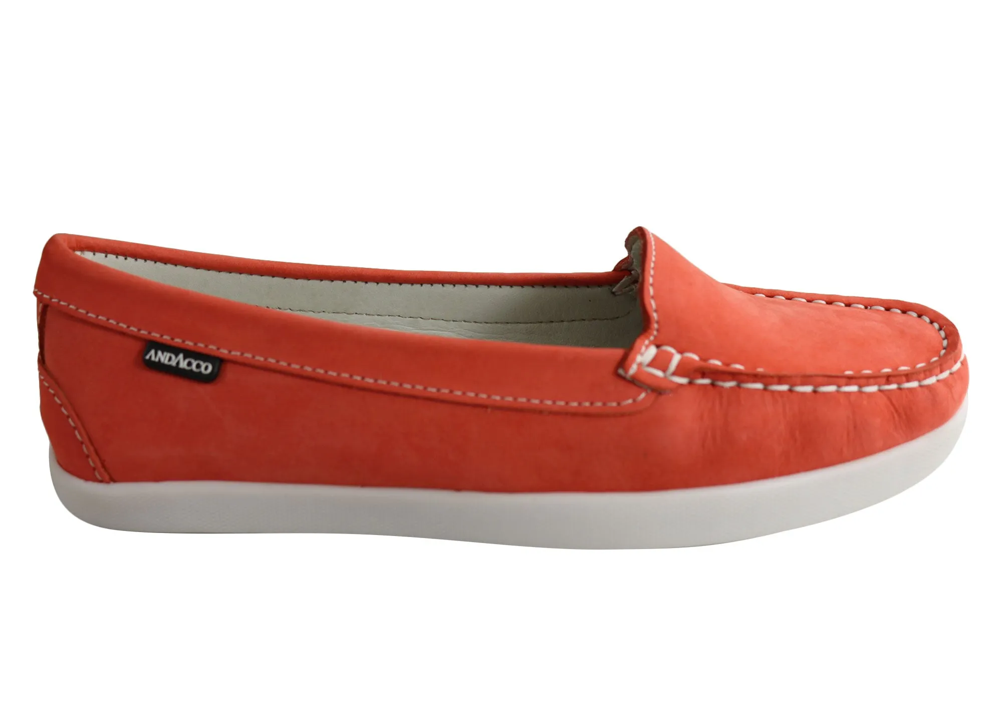 Andacco Amore Womens Comfortable Flat Leather Loafers Made In Brazil Outdoor Escape