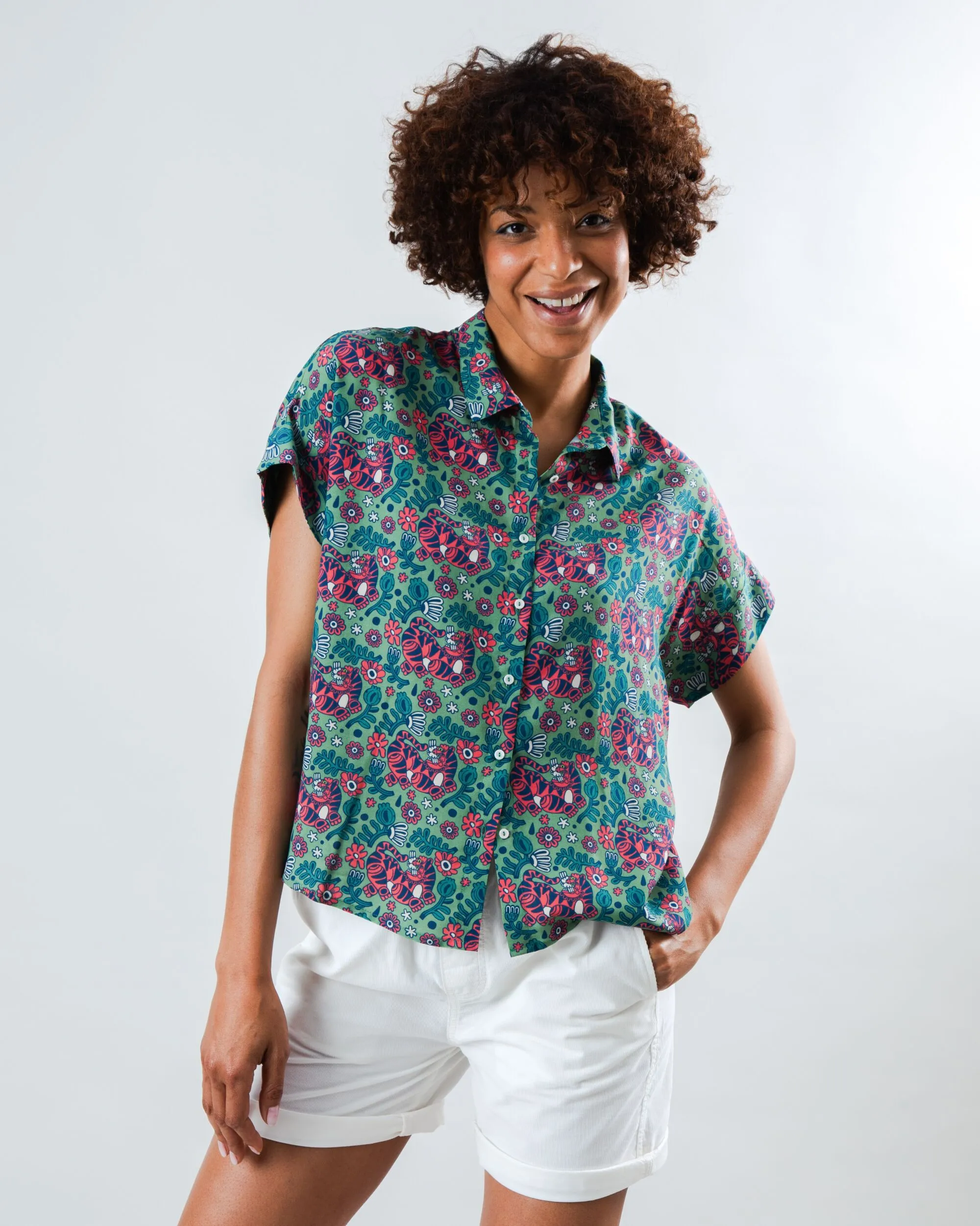 Essential Fashion Sleep Asis Percales Tigris Batwing Blouse Light Green