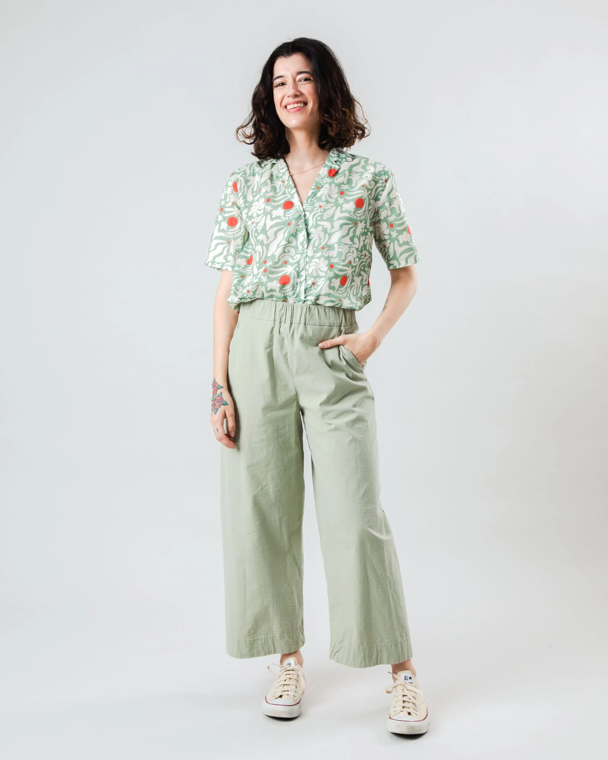 Ola de Calor Aloha Blouse Light Green back to school Comfy Flex