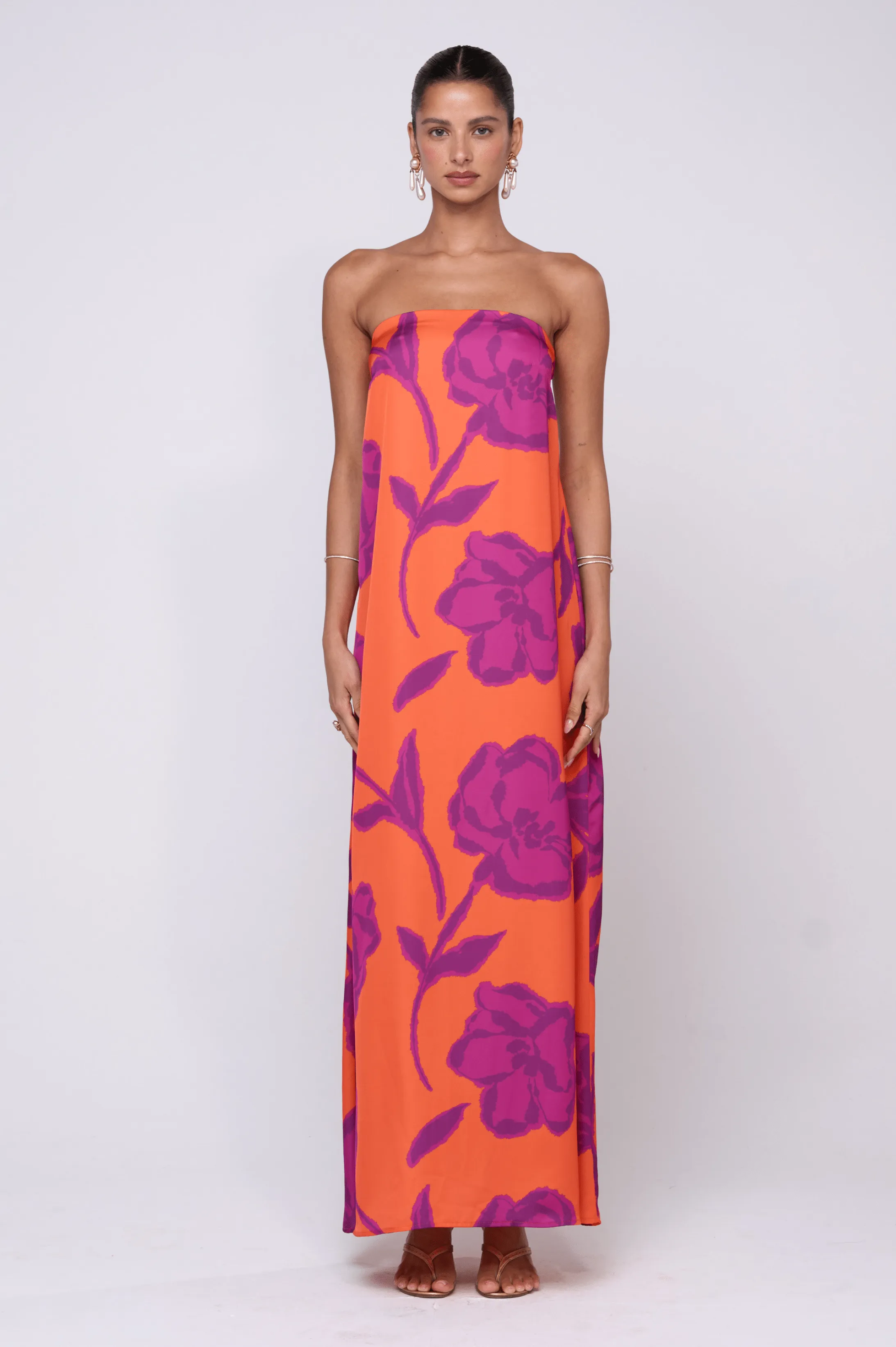 Elegant Detail Ophelia Maxi Dress in Mandarin