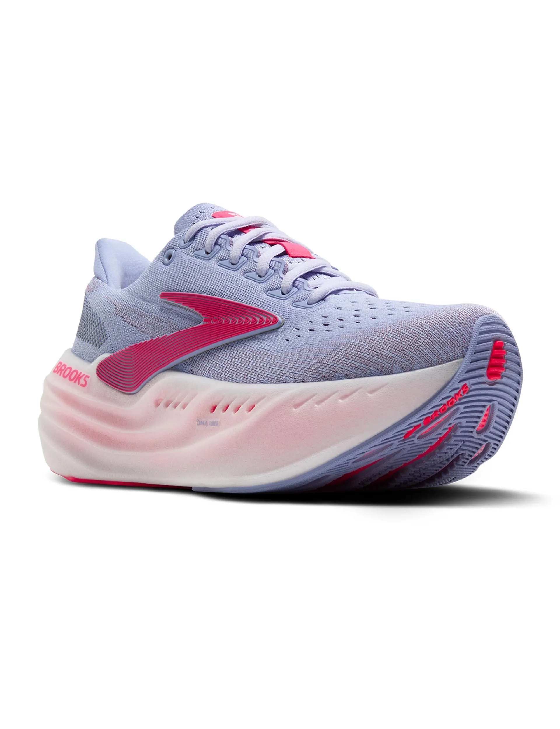durable rubber shoes 5K running shoes Glycerin Max - Blue Heron/Diva Pink/White