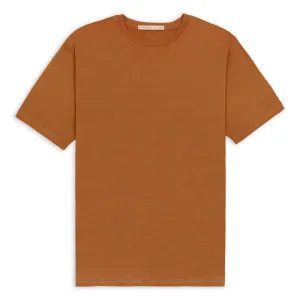 Organic Egyptian Cotton T-Shirt - Glazed Ginger Double Stitched Hem