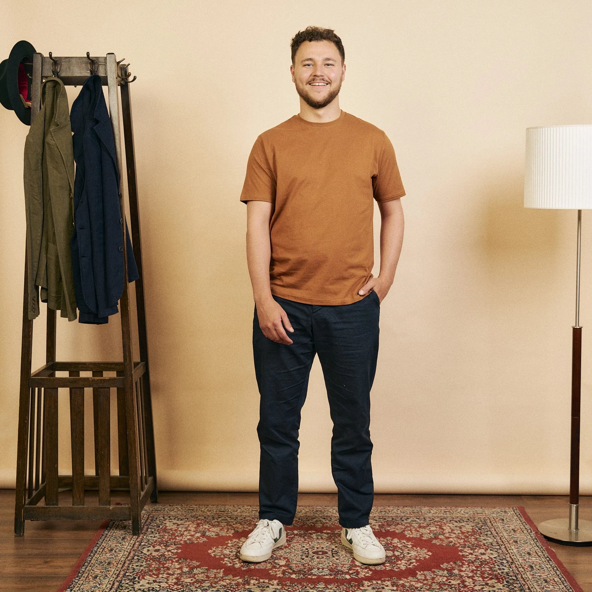 Abrasion resistant Organic Egyptian Cotton T-Shirt - Glazed Ginger