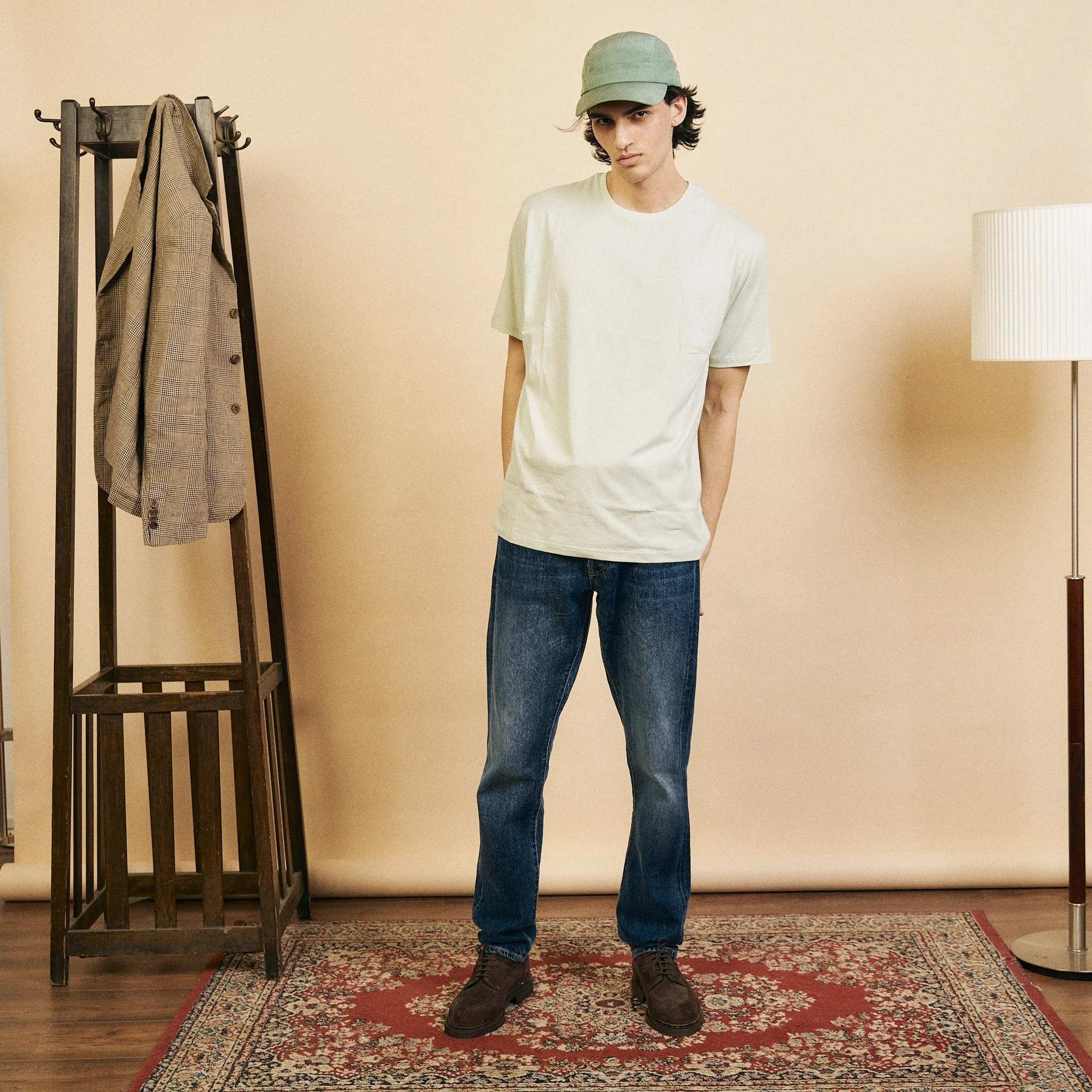 Stretch Jersey Knit Organic Egyptian Cotton T-Shirt - Sage