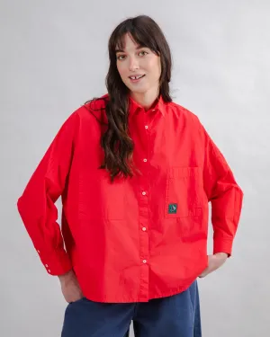 comfortable top Oversize Red Shirt