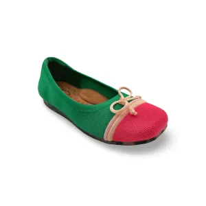 Noelle Green/Pink Knit Fabric Flat Supportive structure Breath Fresh