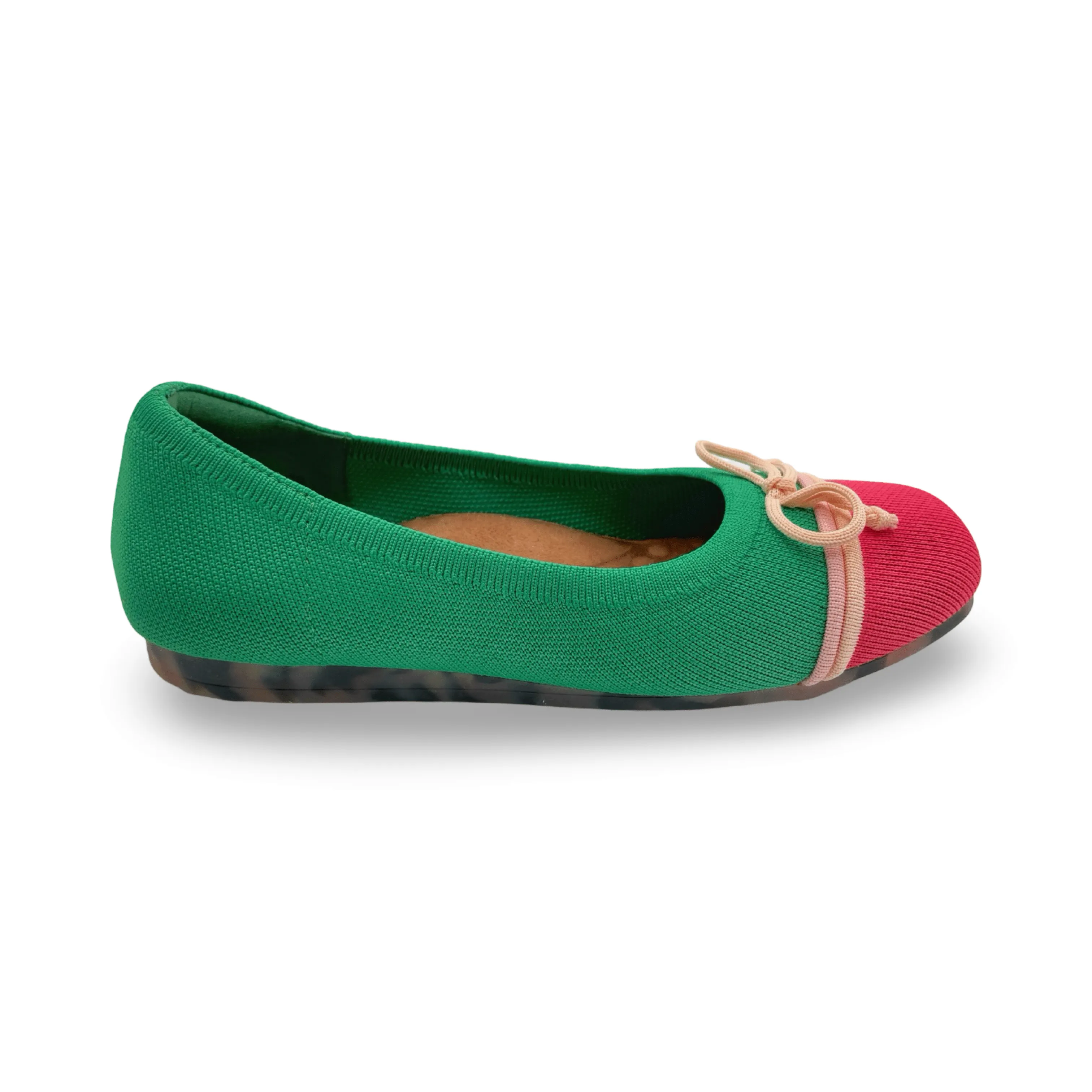 Noelle Green/Pink Knit Fabric Flat Fantasy Path
