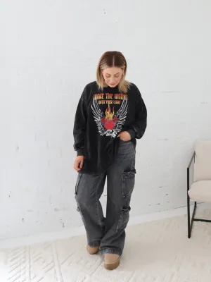 Urban Style Paxton Cargo Jeans- Black