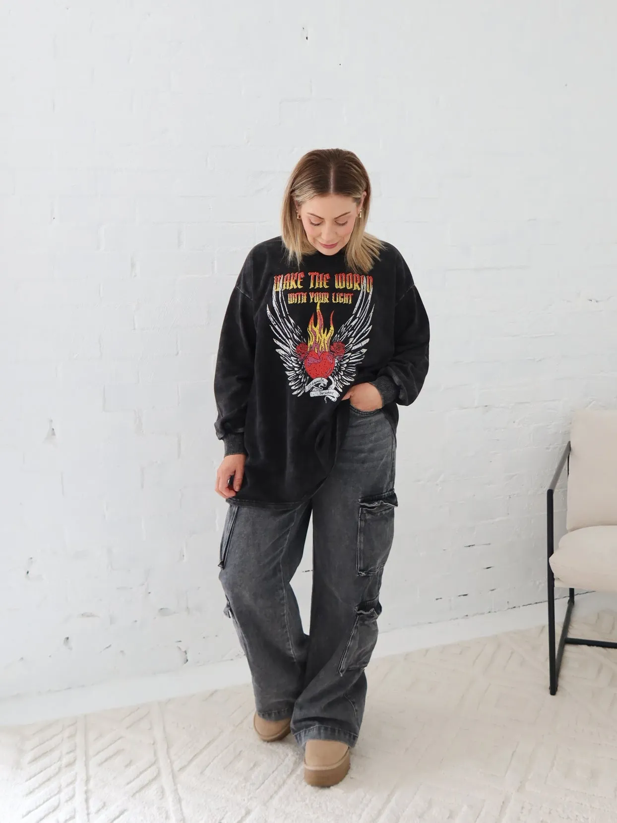 Urban Style Paxton Cargo Jeans- Black