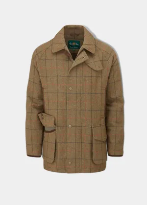 Combrook Men's Waterproof Tweed Coat In Thyme - Regular Fit OdorResistantTreatment
