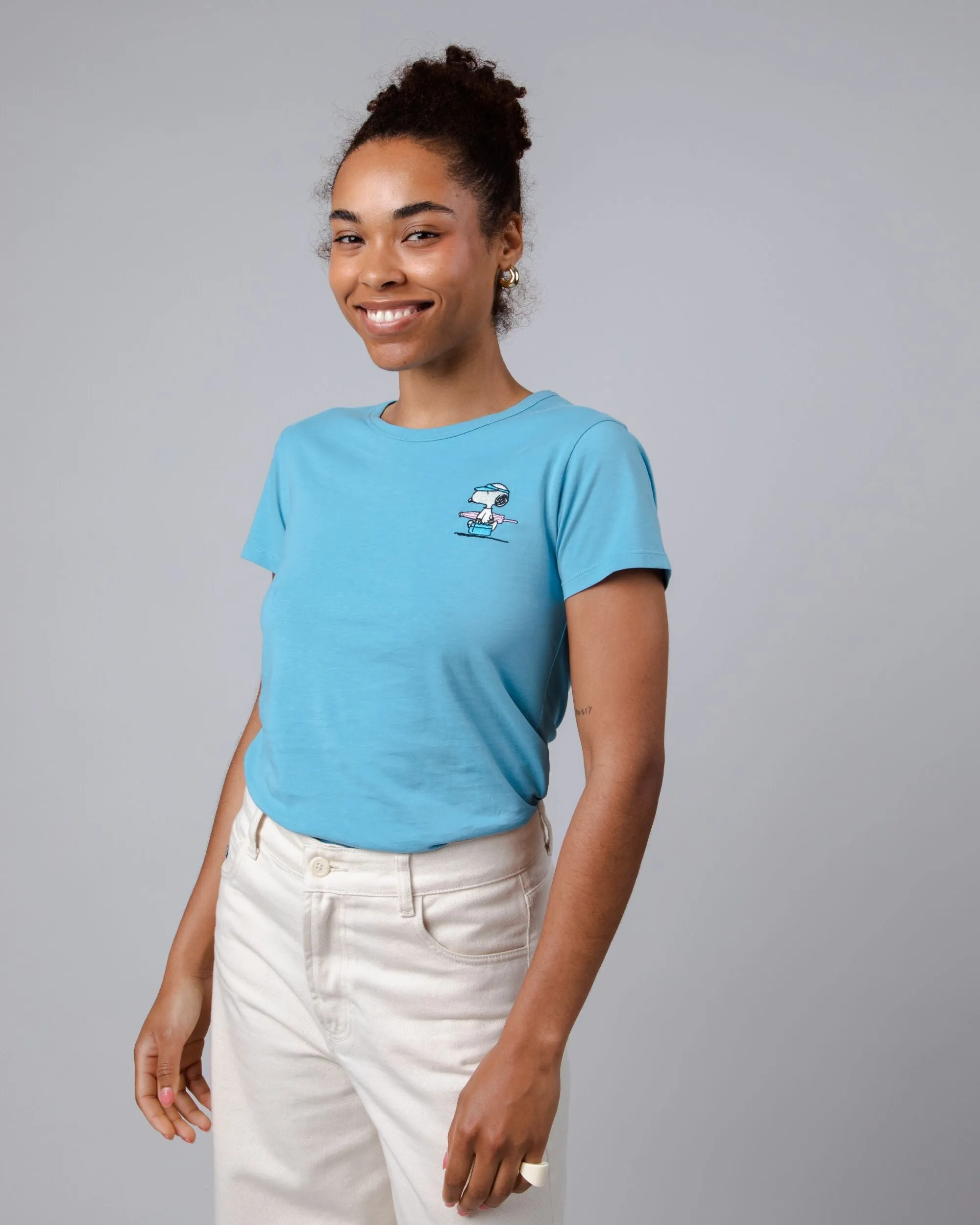 Peanuts Beach Tee Blue Simple Fashion