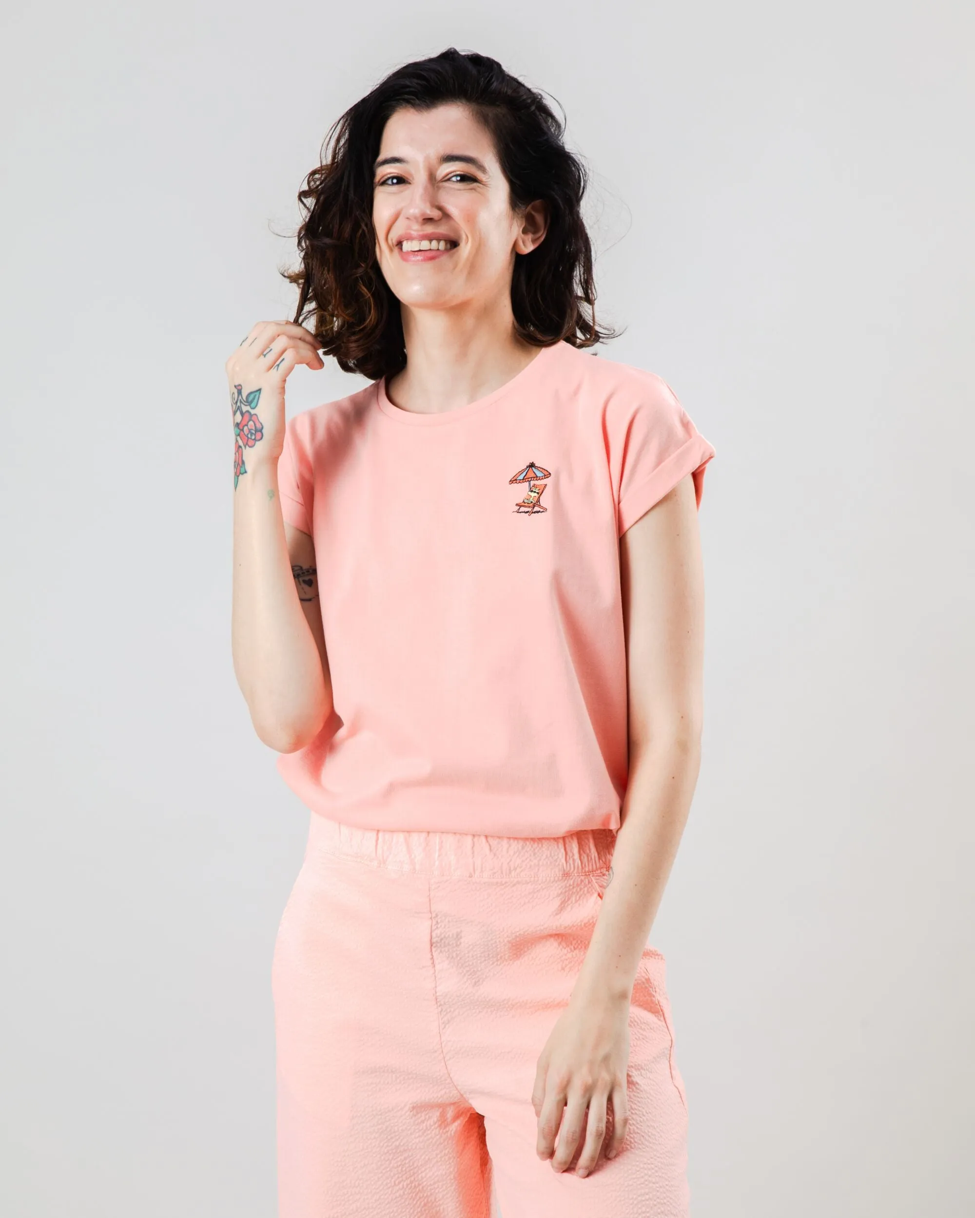 Cozy And Stylish Peanuts Tropical Scoop Tee Pink