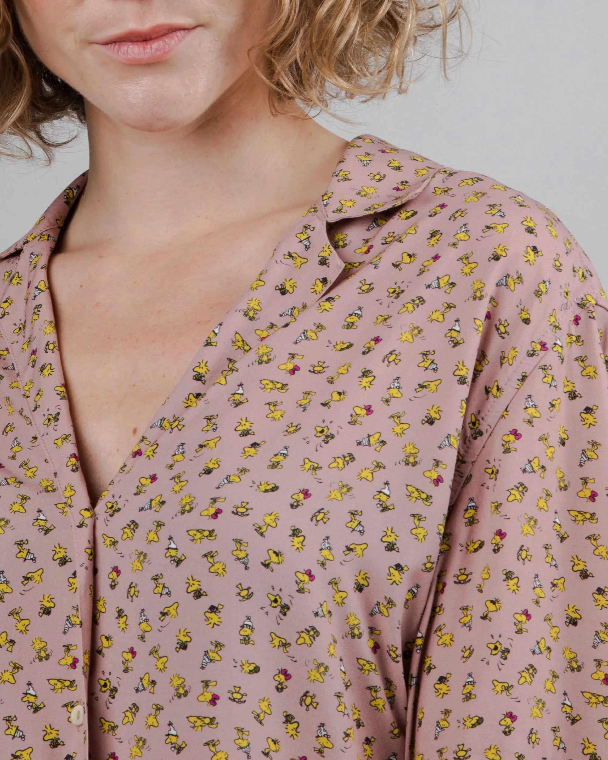 cyber monday Peanuts Woodstock Aloha Blouse Pink