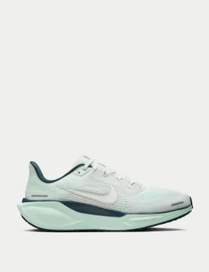Pegasus 41 Shoes - Ghost Aqua/Metallic Silver/Mint Foam medial - support - balance shoes logo - strapped shoes