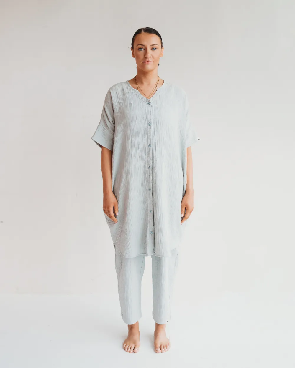 Kate Light Green Barrel Leg Trousers High Mobility