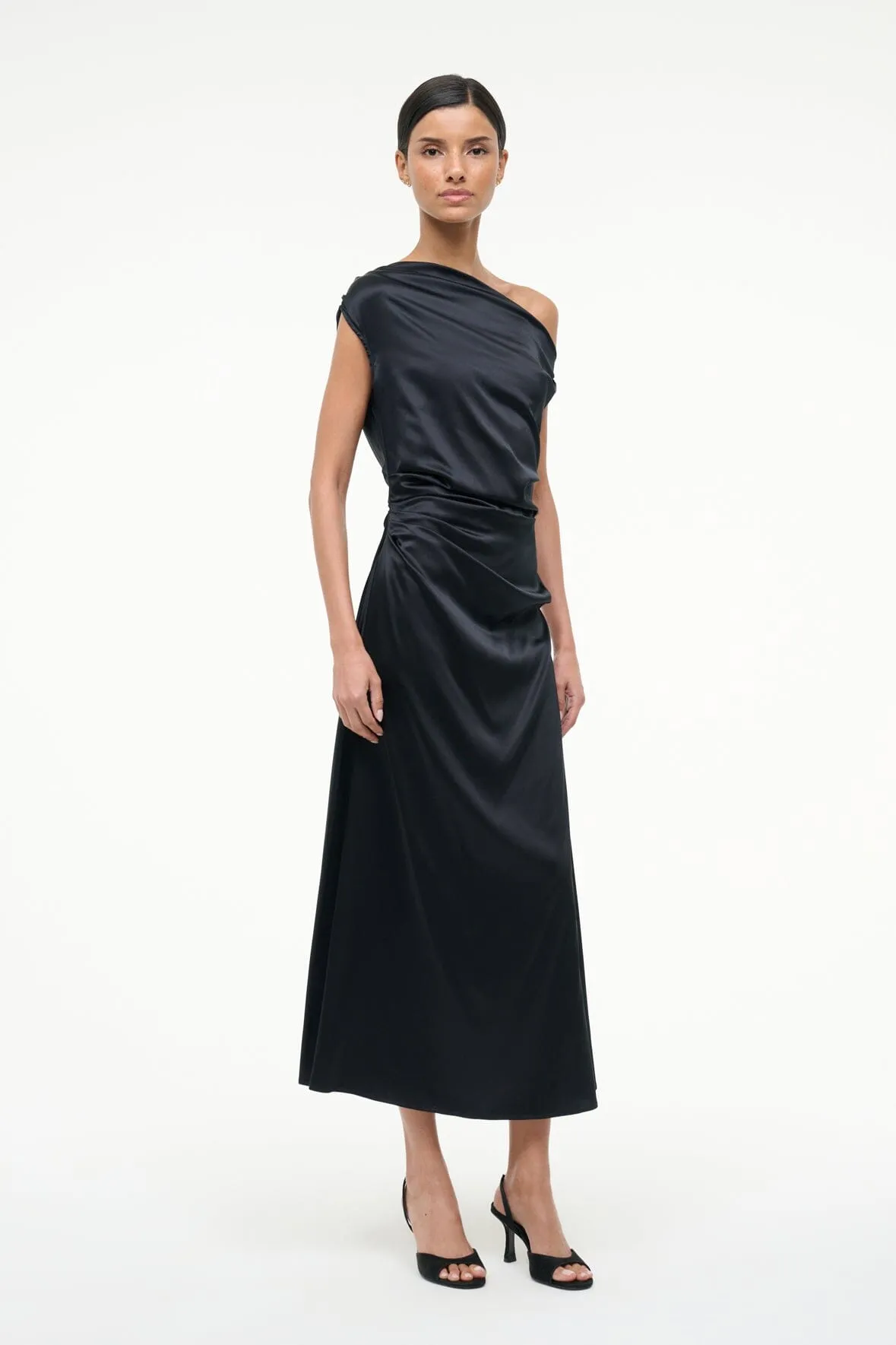 Light Sheen Casual Style Wear PHARE SILK DRESS | BLACK