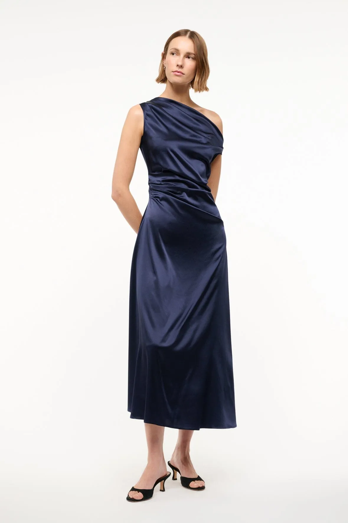 Sustainable-Lining PHARE SILK DRESS | NAVY