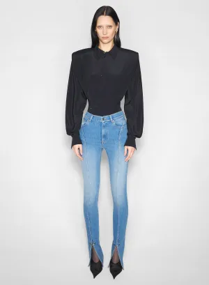 Chic Comfort Chilly Layering pierced blue denim skinny jeans