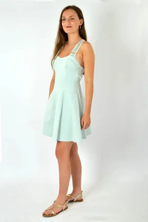 Layered Texture Pinafore Strappy Skater Dress