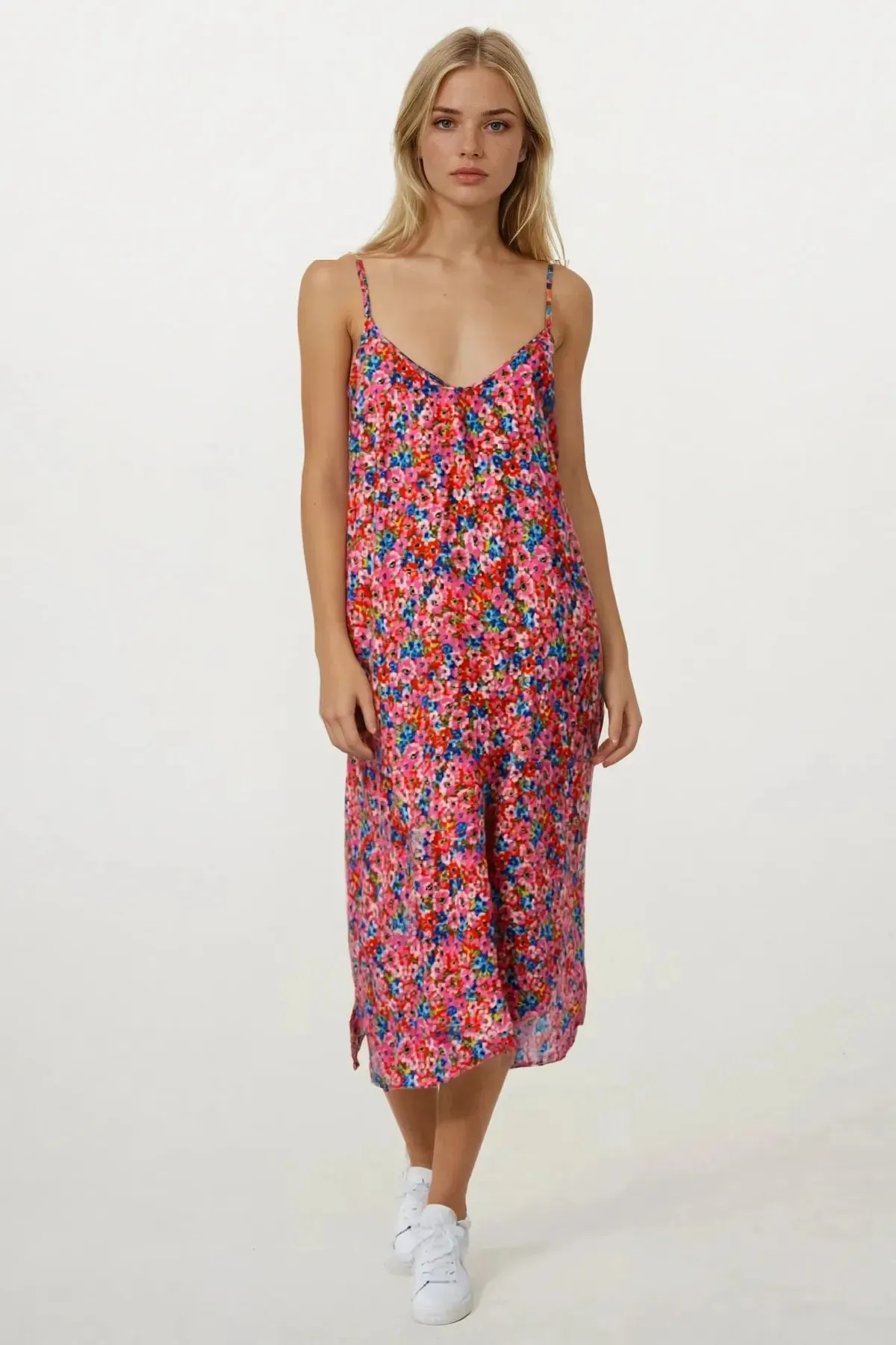 elegant design Minimalist feel Pink Ditsy Print Floral Dress