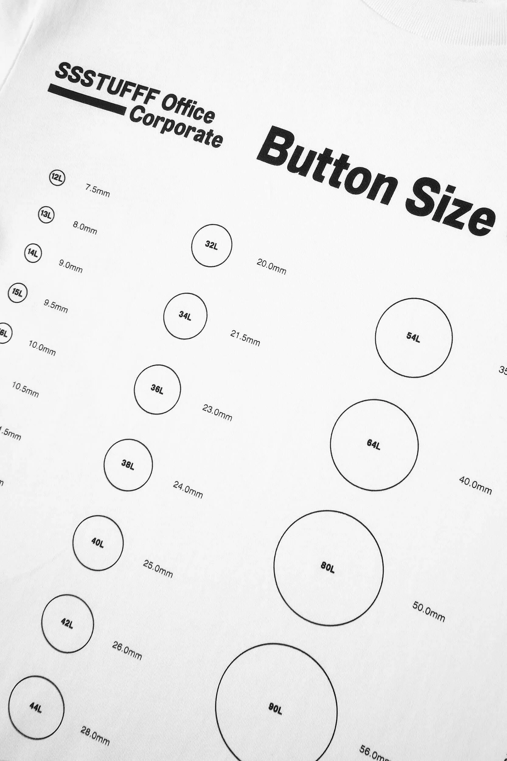 Button Size Chart Tee Anti Pilling Treatment