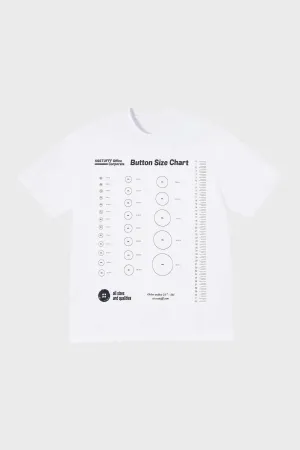 Practical Comfort Universal Silhouette Button Size Chart Tee