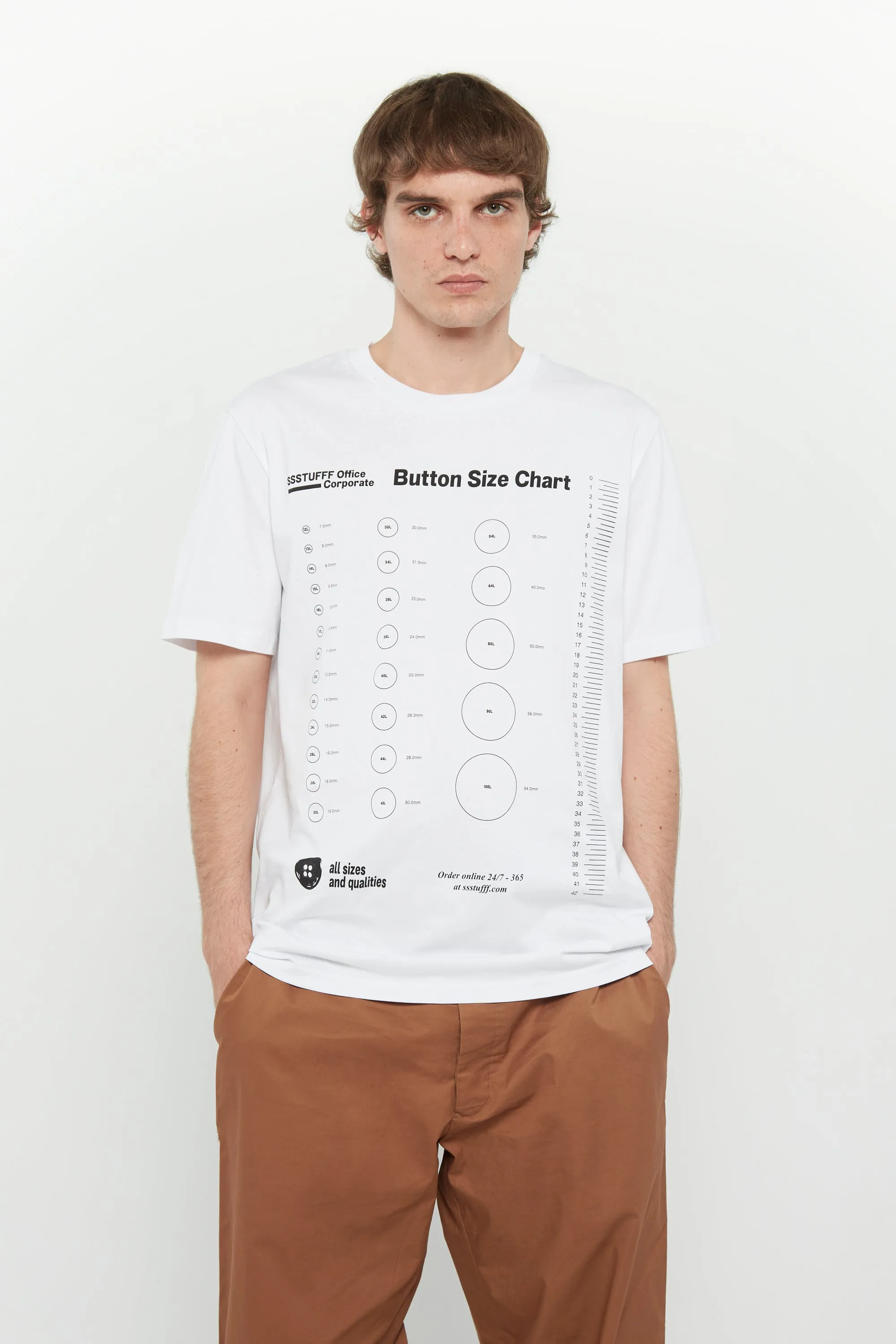 Button Size Chart Tee Oversized Cut Active Comfort Style