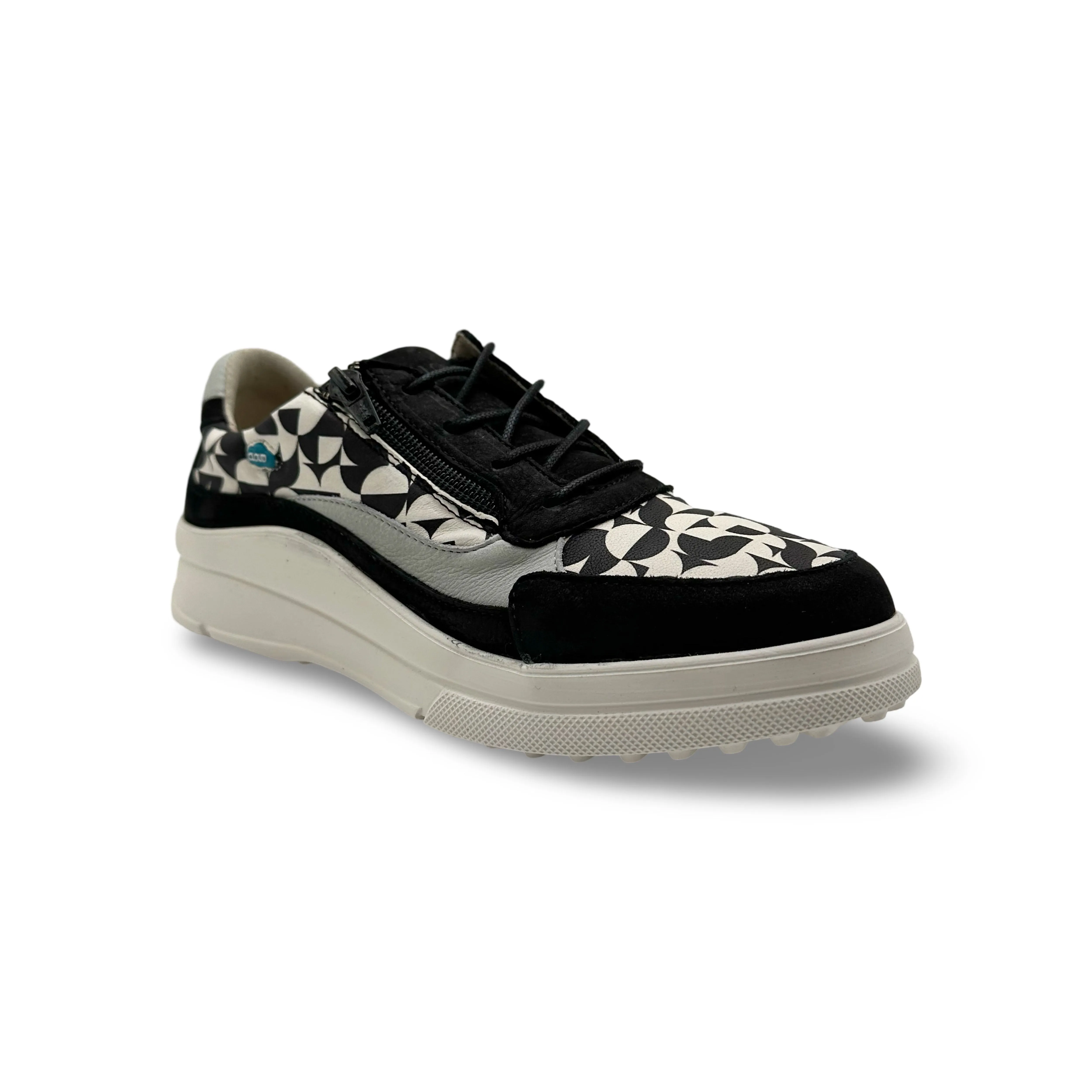 DAPHNE Black & White Sneaker Fiber Mix Rapid pace