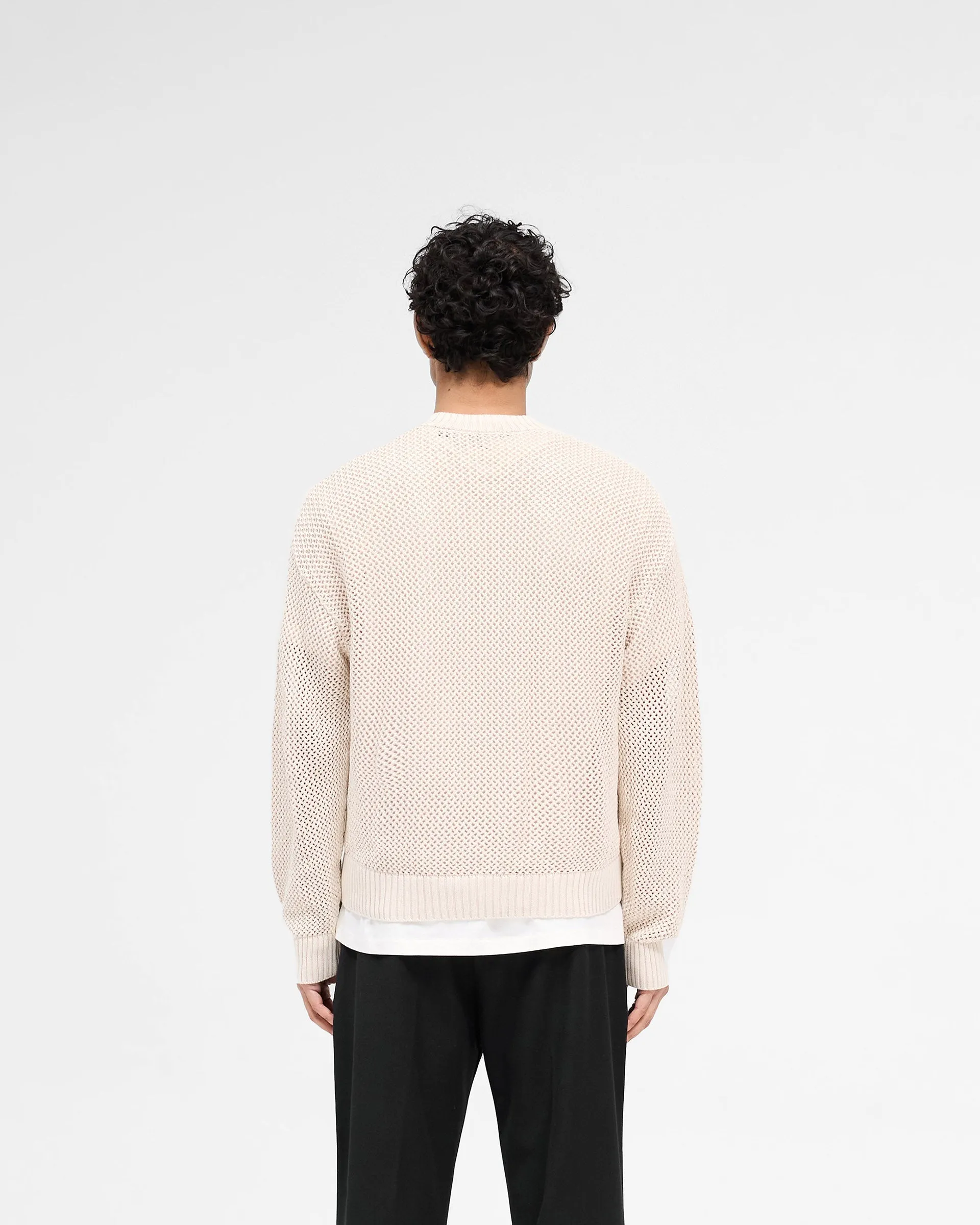 TemperatureControlTechnology One-Piece Wear Open Gauge Knit Sweater - Off White
