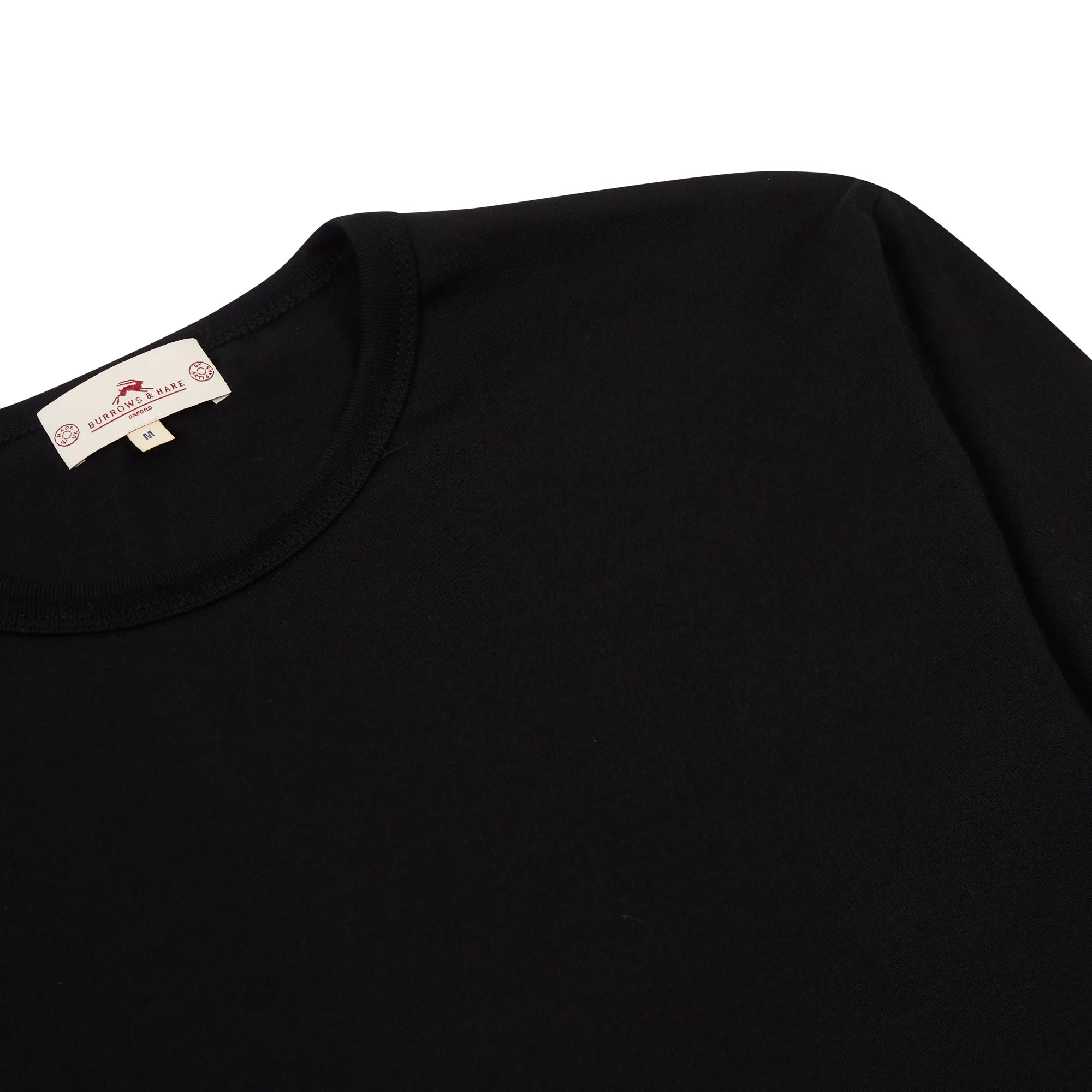 Long Sleeve T-Shirt - Black Seam Free Edging DropShoulderDesign
