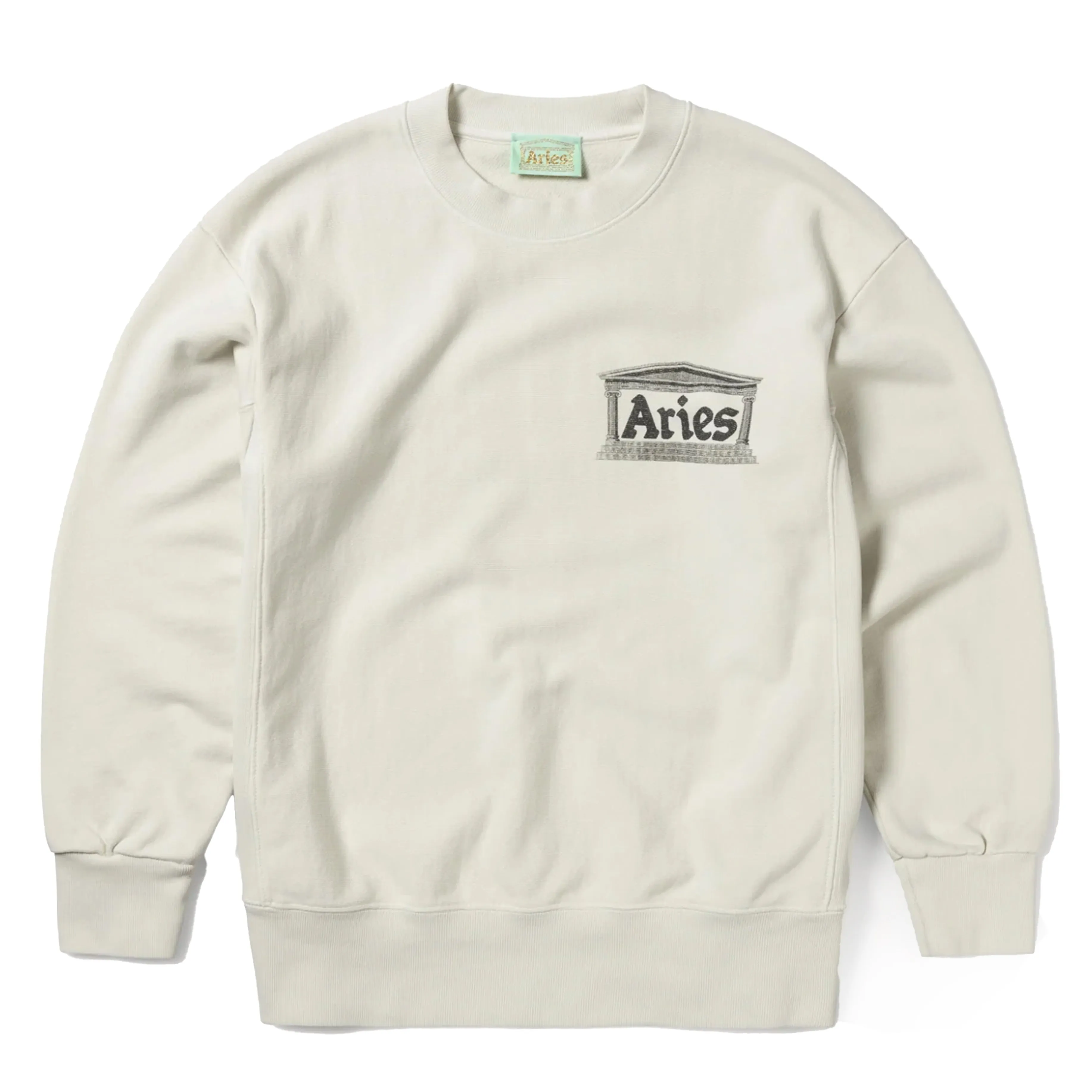 Aries Womens Premium Aged Temple Sweatshirt Off White Minimal Comfort Stylish Wear