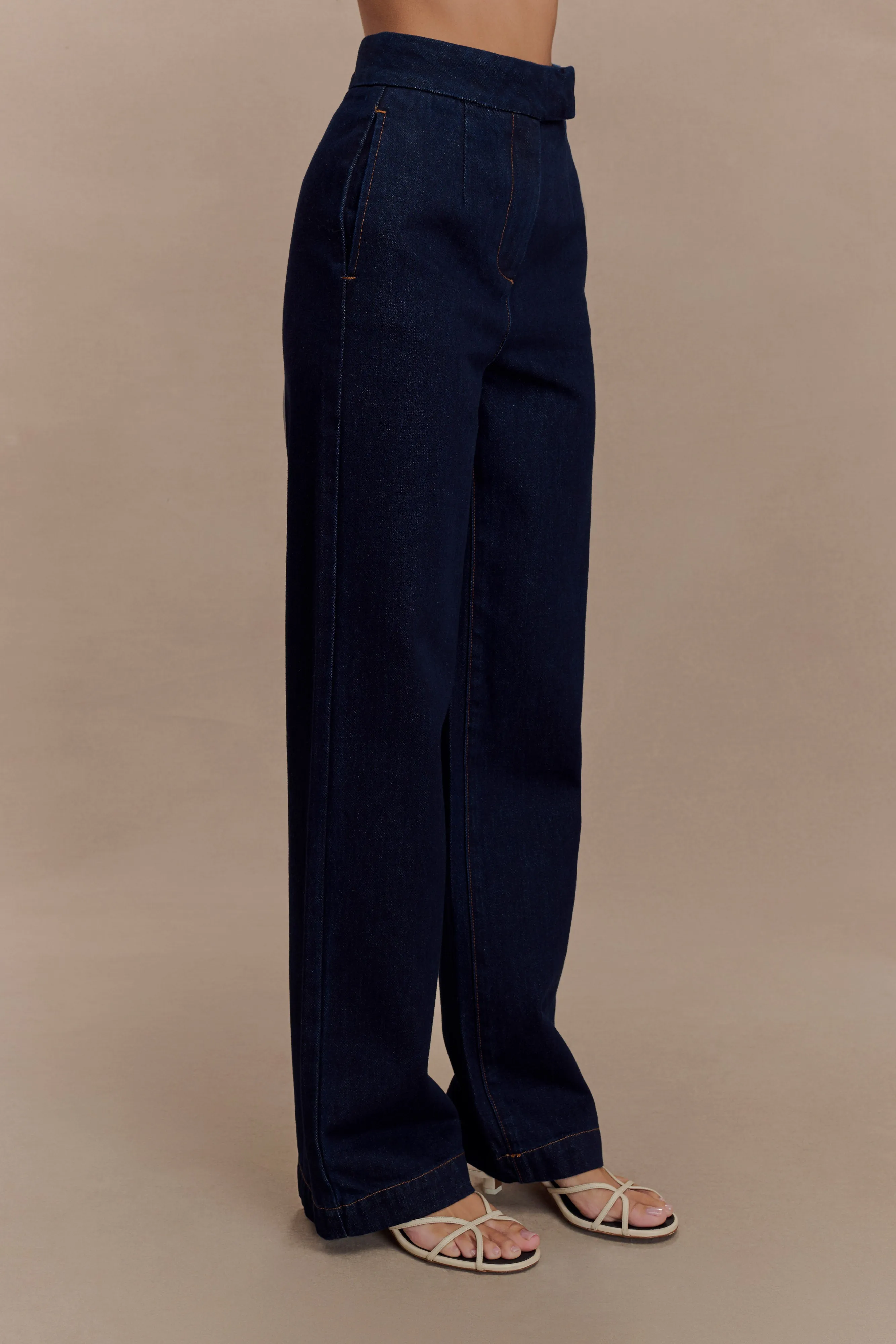 Universal Style Outfit Plan Rayne Wide Leg Denim Jeans - Indigo Blue