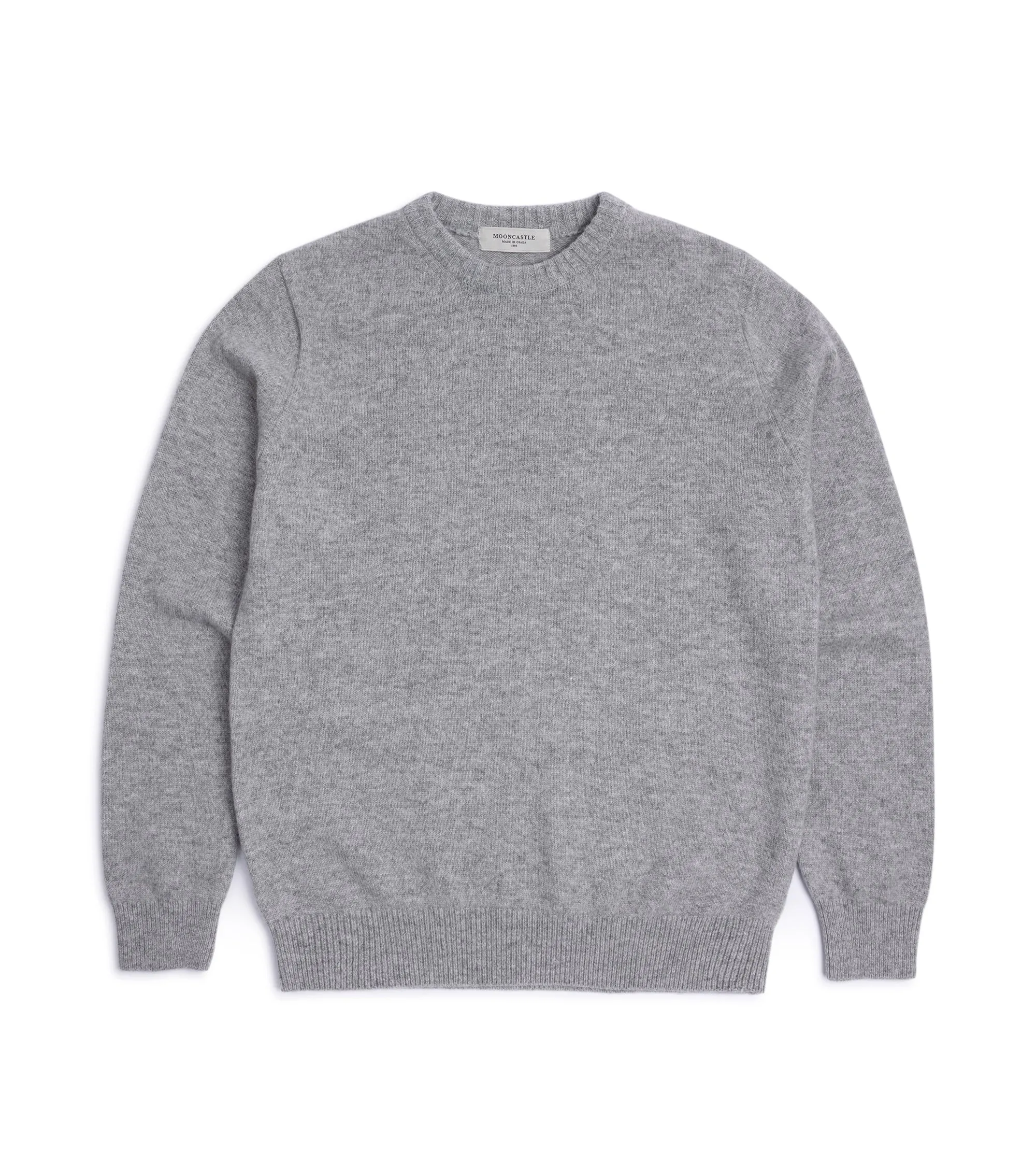 Mooncastle Wool Cashmere Silk Crew Neck Sweater: Light Grey Warm Layers Spark Glow