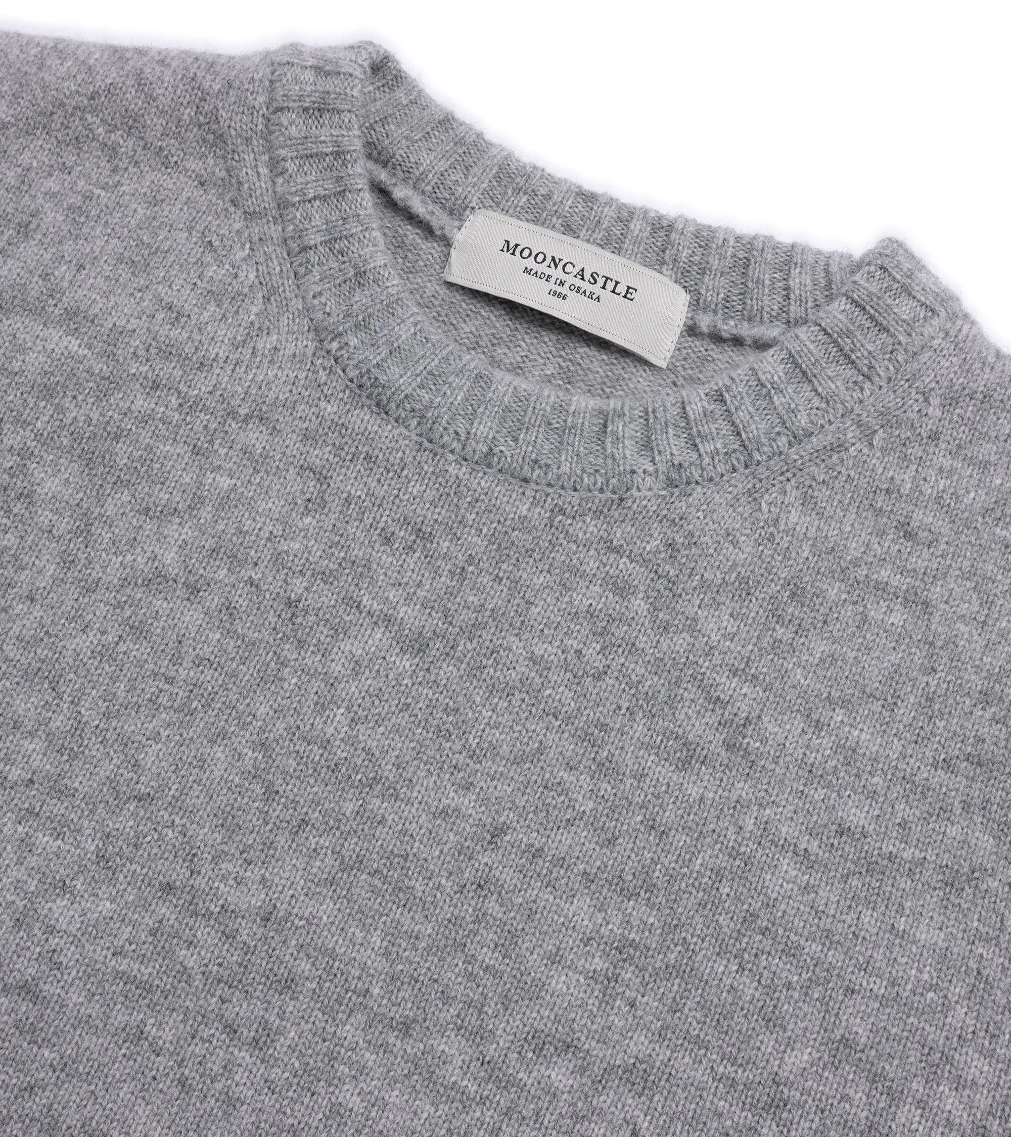 Activewear Clothing ThermalRegulating Layer Mooncastle Wool Cashmere Silk Crew Neck Sweater: Light Grey