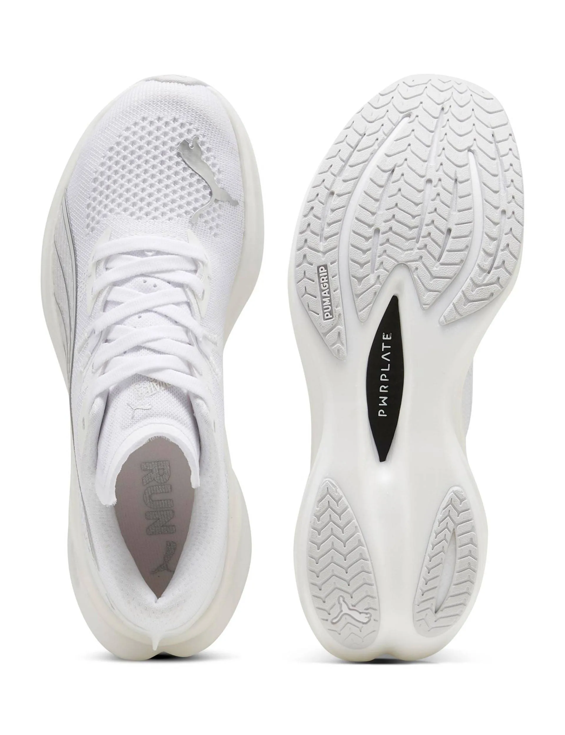 Deviate NITRO 3 Running Shoes - White/Feather Grey/Silver bendable running shoes Sporty