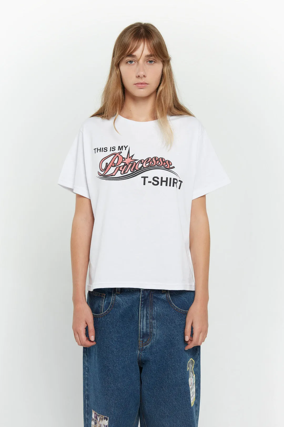 Princesss Cropped Tee Non Irritating Collar Rayon blend