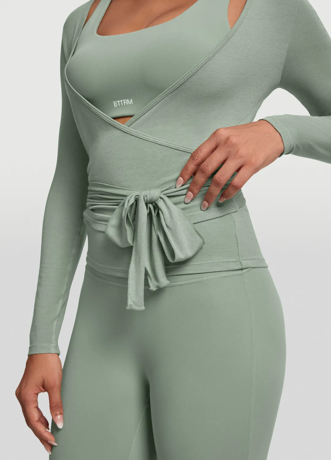 Seamless Pilates Wrap Top Comfy Design insulated