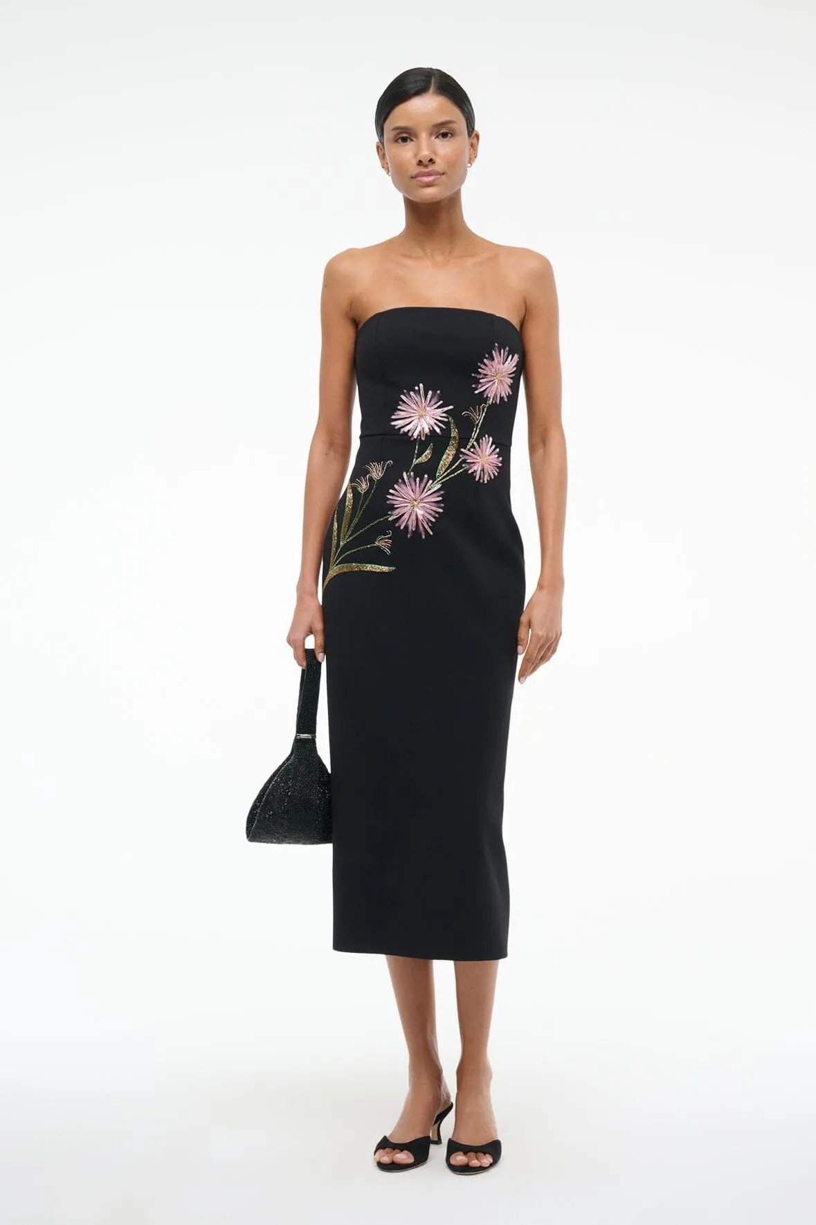 BROOKE DRESS | DAHLIA DAYDREAM BLACK Cool Motion