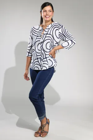 Pull on Wonder Denim Capri Jeans | DARK INDIGO | 6624A1 Perfectly Relaxed Ergonomic Cut