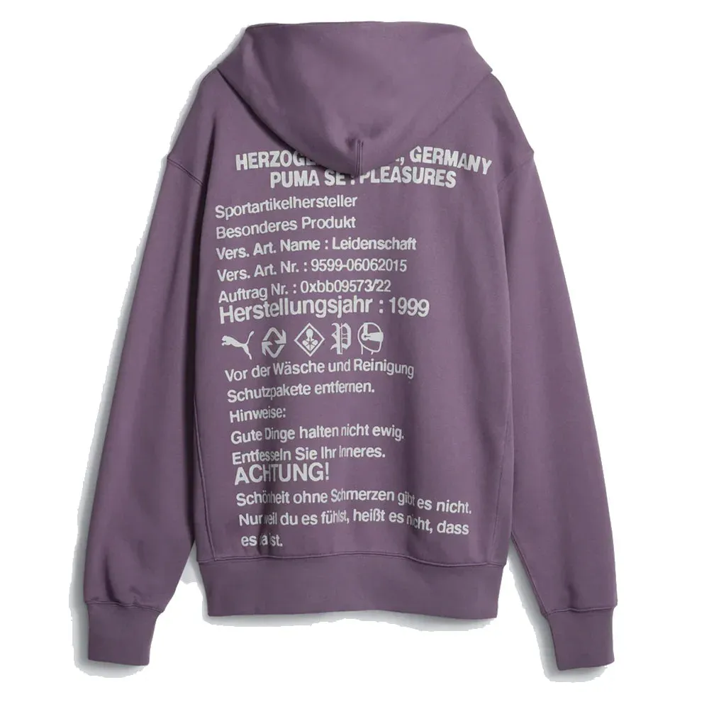 Puma Puma X Pleasures Graphic Hoodie Purple Charcoal Rough texture Smart Casual