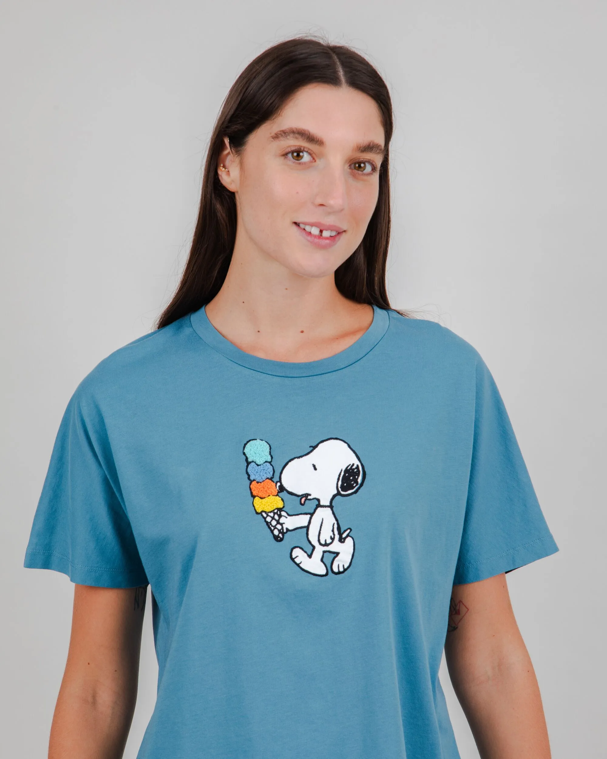Peanuts Icecream Oversize Tee Blue Soft and Light