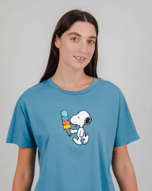 Peanuts Icecream Oversize Tee Blue Soft and Light