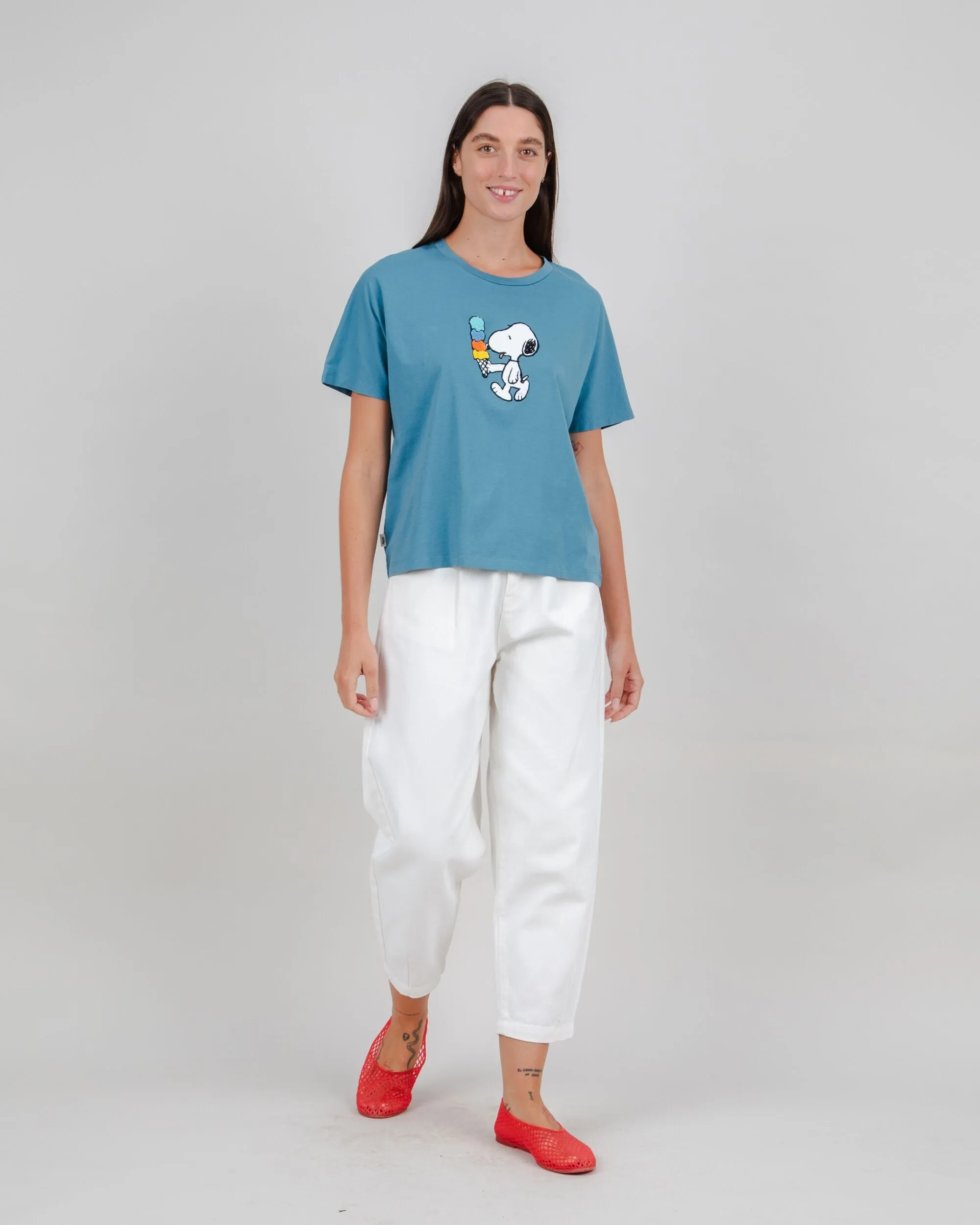 Peanuts Icecream Oversize Tee Blue Basic Piece