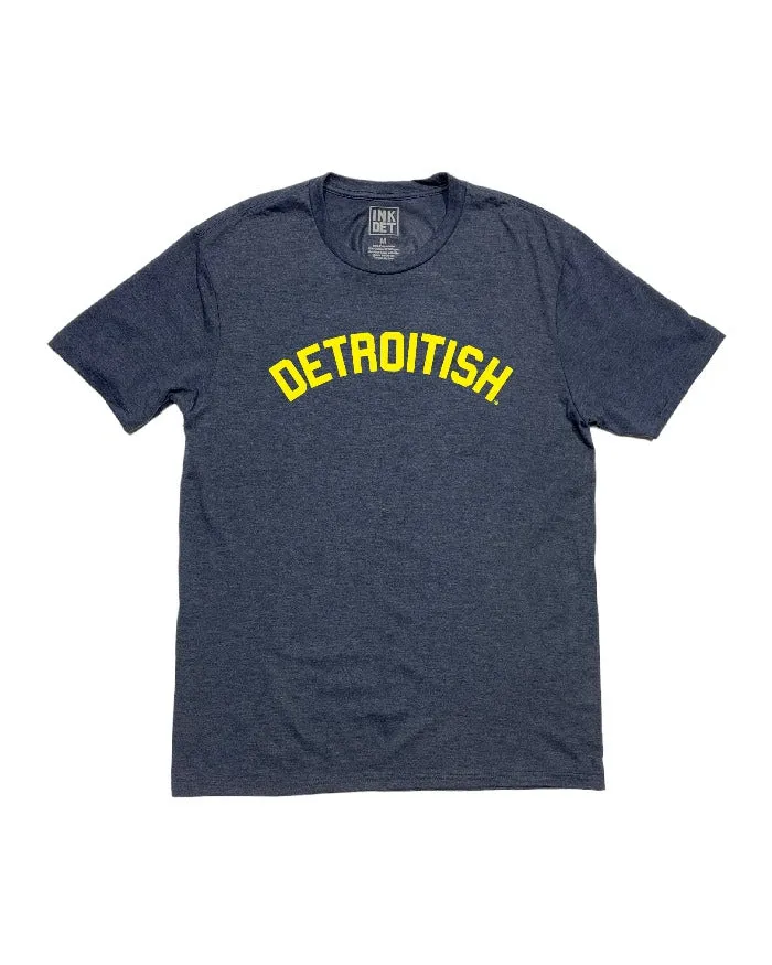 Ink Detroit Detroitish T-Shirt - Maize & Blue Temperature Regulating Fabric Stretch Fabric Technology