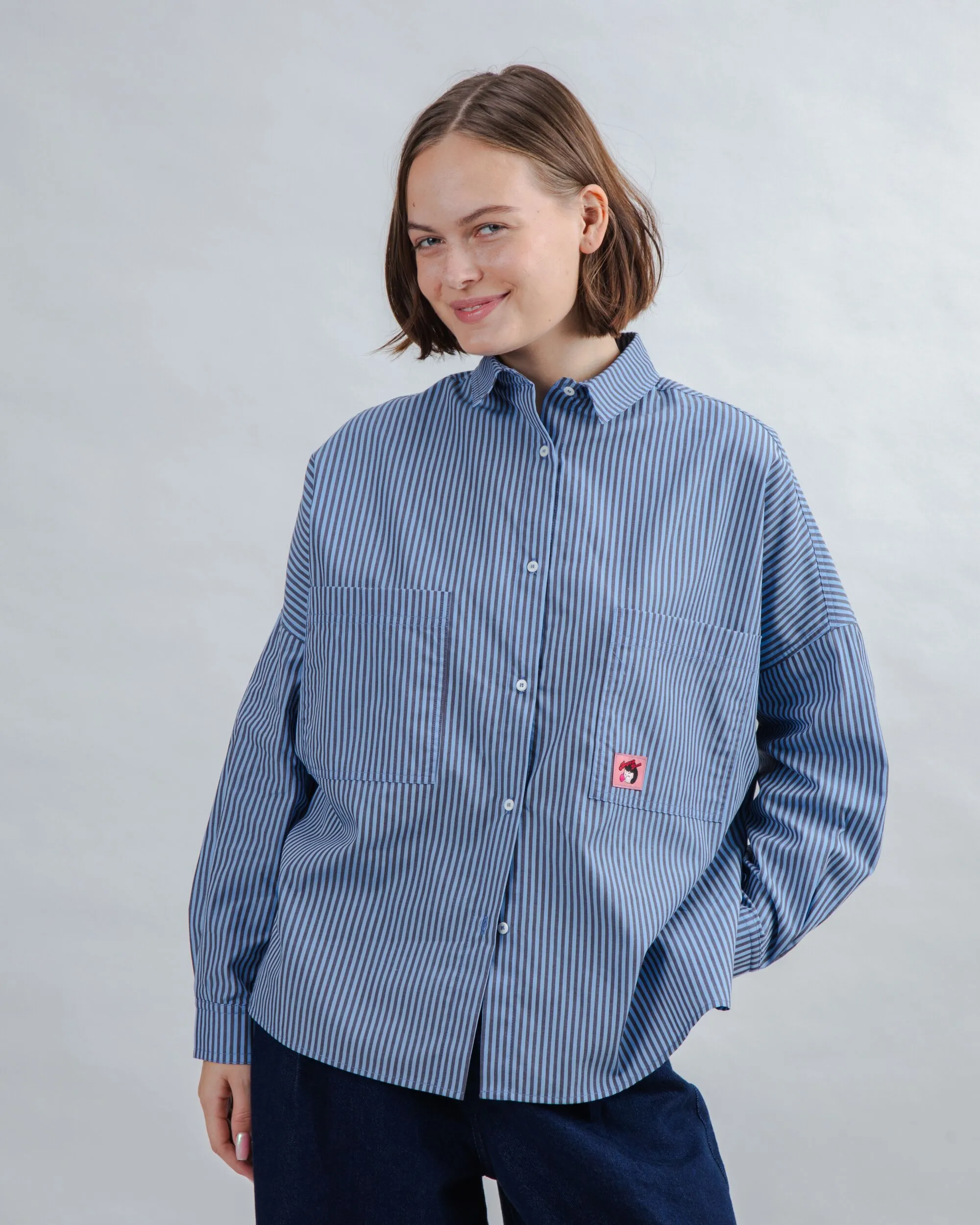 Oversize Stripes Gum Shirt Chilly Day Wear